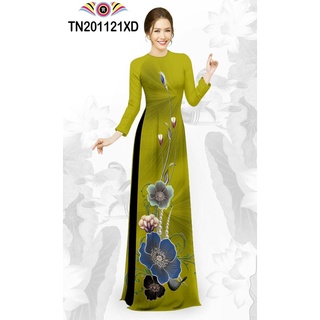AO DAI HỌA TIẾT ĐỦ SIZE CỔ TRÒN TAY LỞ