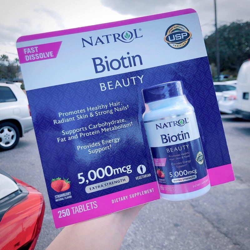 Biotin Natrol 5000mg hỗ trợ tóc, móng và đẹp da