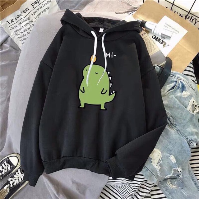 Free Ship_Áo hoddie hình khủng long cute chất nỉ ngoại dày mịn đẹp | BigBuy360 - bigbuy360.vn