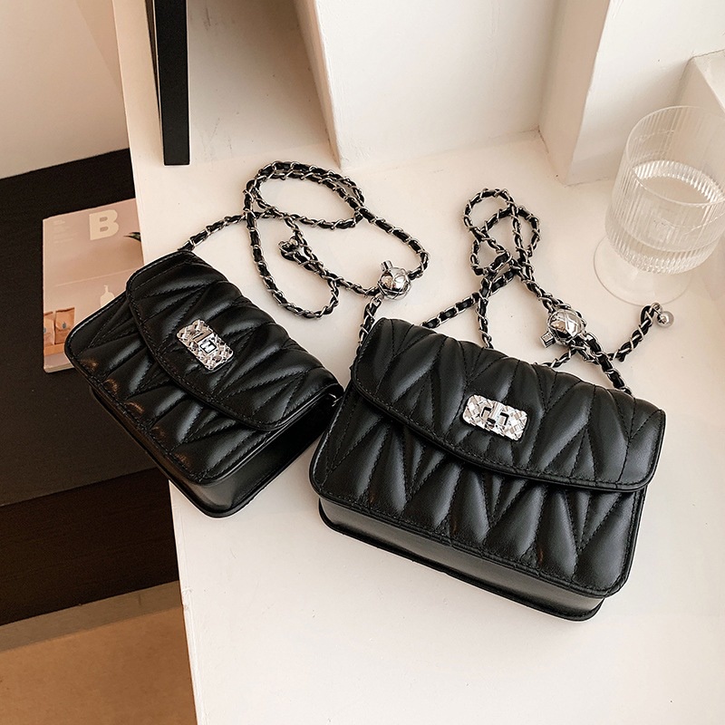 Túi xách mini IELGY dáng vuông phối dây xích thời trang cho nữ