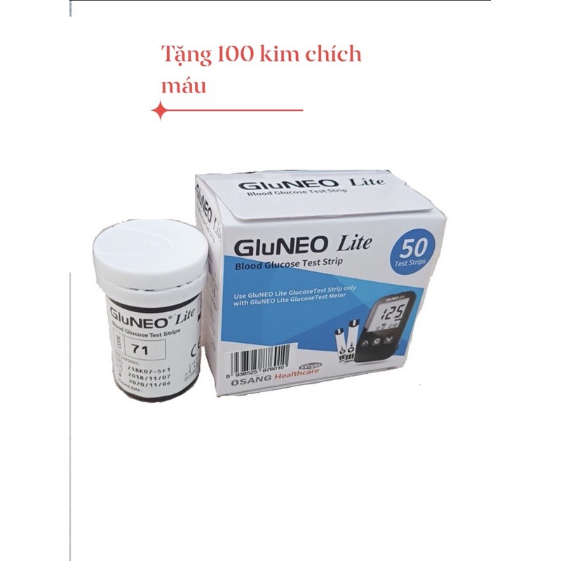 mua que thử đường huyết tặng 100 kim