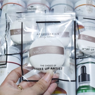 BÔNG PHẤN COTTON KHÔ TRÒN NHỎ VACOSI SMALL WHITE ROUND PUFF - BP19