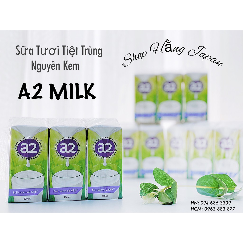 Sữa tươi tiệt trùng dạng nước A2 FULL CREAM 200ml/hộp