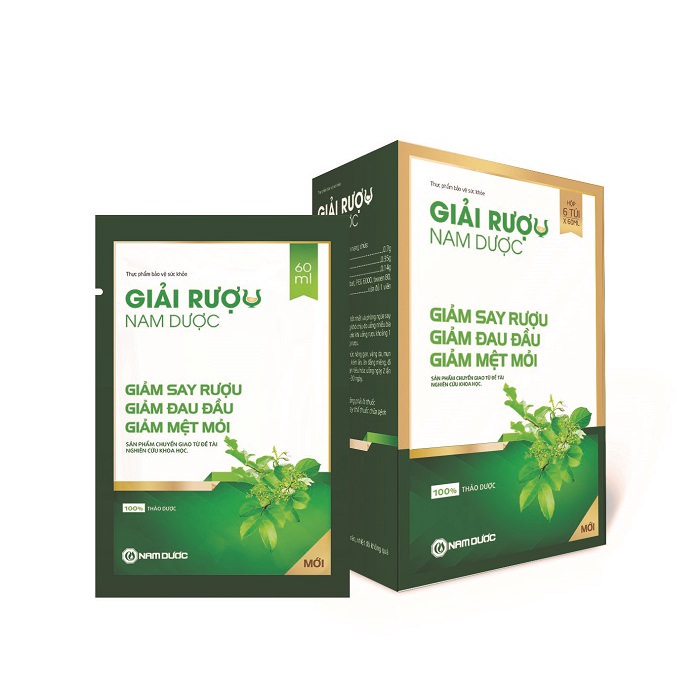 Nước giải rượu Nam Dược - giảm say, giảm triệu chứng khó chịu, tăng cường chức năng giải độc bảo vệ gan