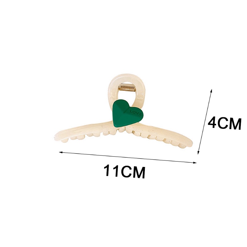 Kẹp Càng Cua Bằng Acrylic Màu Kẹo Ngọt Hình Trái Tim Cho Nữ