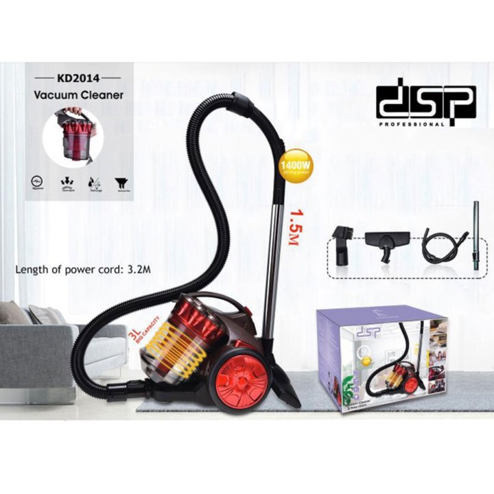Máy hút bụi gia đình cao cấp DSP KD2014, công suất 1600W Công nghệ PowerCyclone - Hàng nhập khẩu bào hành 12 tháng | BigBuy360 - bigbuy360.vn
