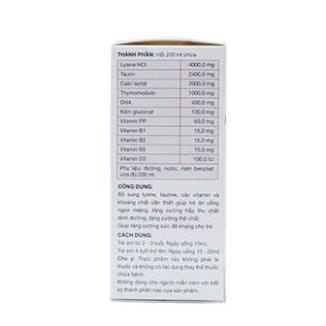 Siro ăn ngon Biolysine – Kích thích trẻ ăn ngon, tăng cường đề kháng, nâng cao miễn dịch (chai 120ml)