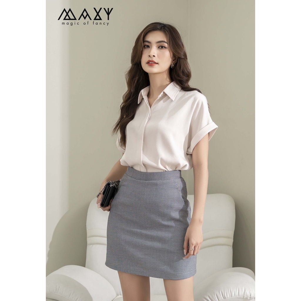 Quần váy màu caro đen Black check skirt Maxy Workshop