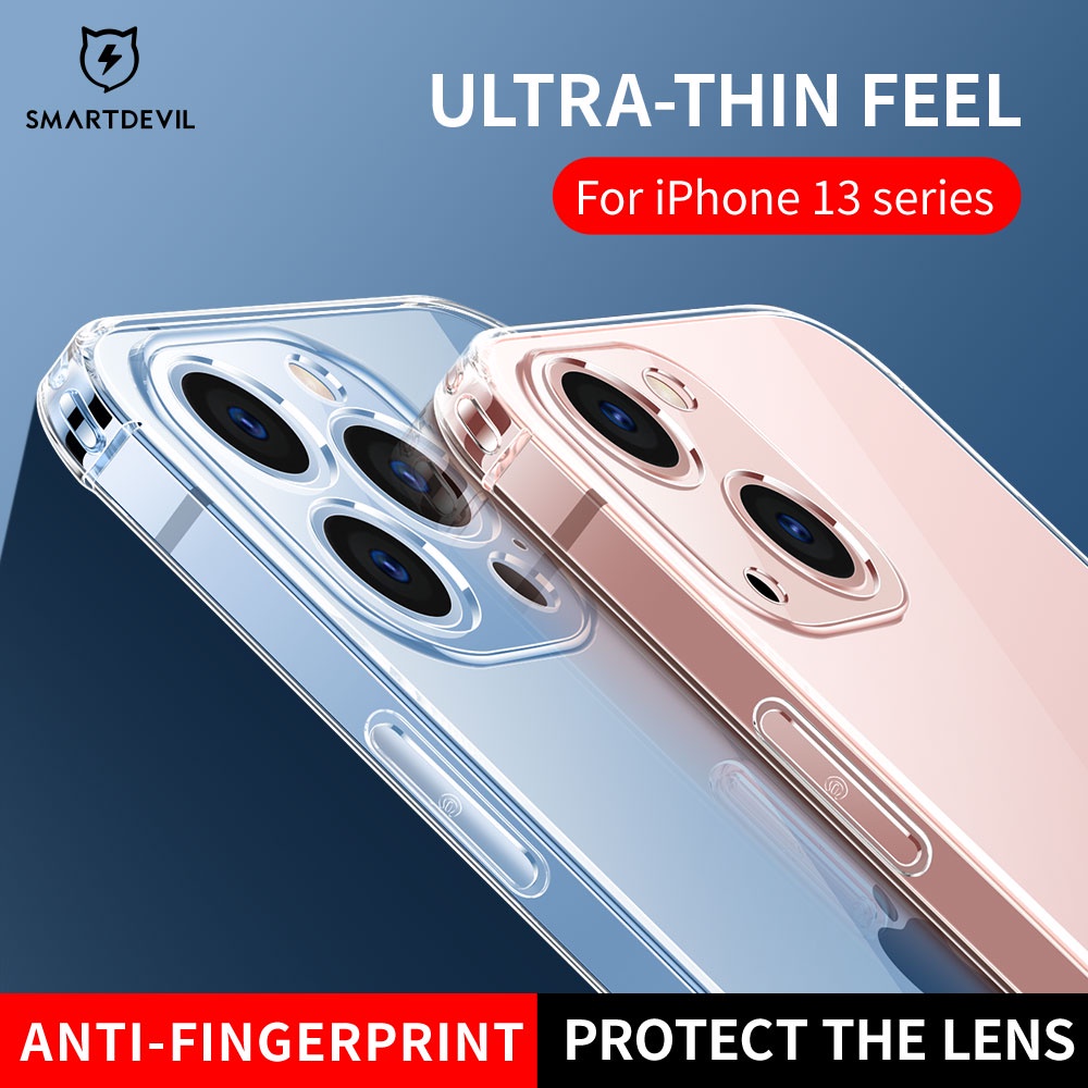 SmartDevil Ốp điện thoại silicone dẻo trong suốt thích hợp cho iPhone 13 12 11 Pro Max Mini 6 7 8 Plus XR SE 2020