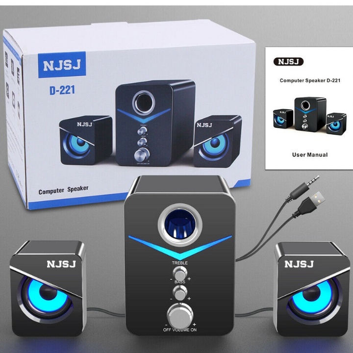 Loa vi tính Bluetooth để bàn MC D221-Super Bass-Nghe cực đã-Có LED,dòng loa cao cấp cho Laptop-PC,Điện Thoại