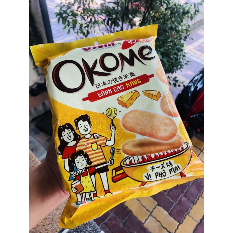 [Oishi] bánh gạo rang phô mai, sữa SIÊU NGON Okome gói 110g.