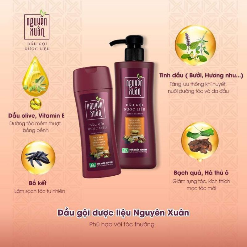 Dầu gội Dược liệu Nguyên Xuân nâu 200ml (Dành cho tóc thường)