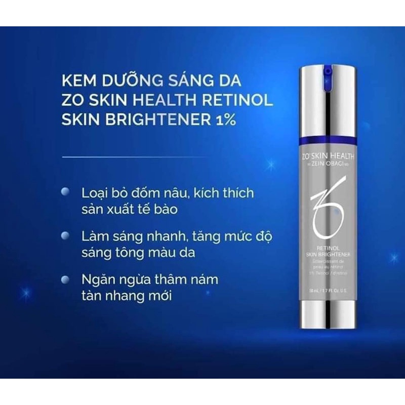 Kem dưỡng trắng da Retinol 0.5% 1% Zo Skin Health BRIGHTENER 50ML - DHcosmetic
