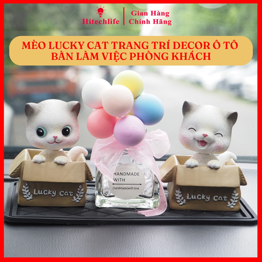 Decor Phòng Ngủ Bàn Học Set Mèo Lucky Trang Trí Bàn Làm Việc Taplo Ô Tô Cực Xinh - Phụ Kiện Xe Hơi Hitechlife Cao Cấp