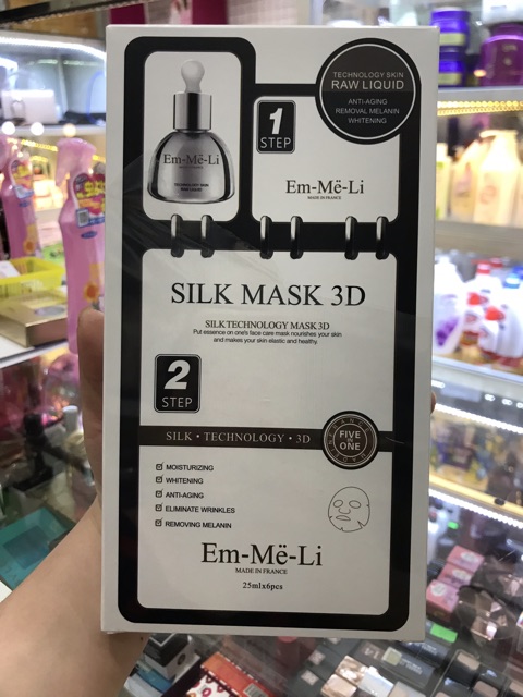 Mặt nạ lụa tơ tằm EMMELIE Silk Mask 3D Pháp (trắng lên sau 30p đắp nạ)