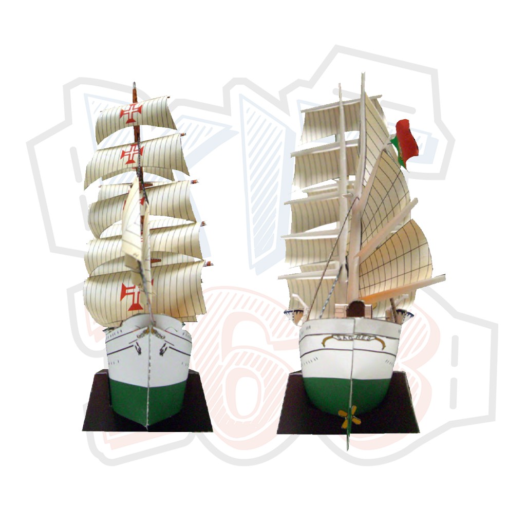 Mô hình giấy tàu thuyền quân sự Sailship - Sagres 2