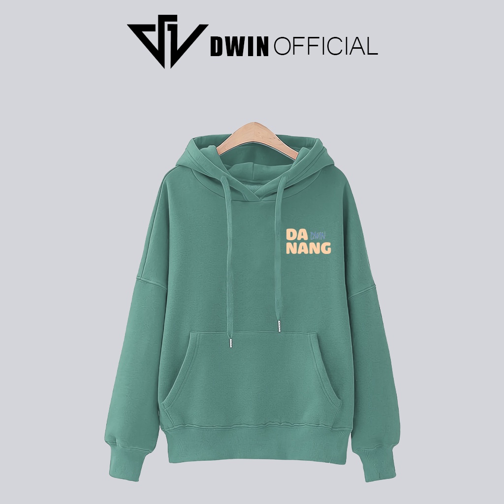 Áo hoodie Đà Nẵng Nỉ unisex DWIN basic nam nữ form rộng oversize local brand SP00067