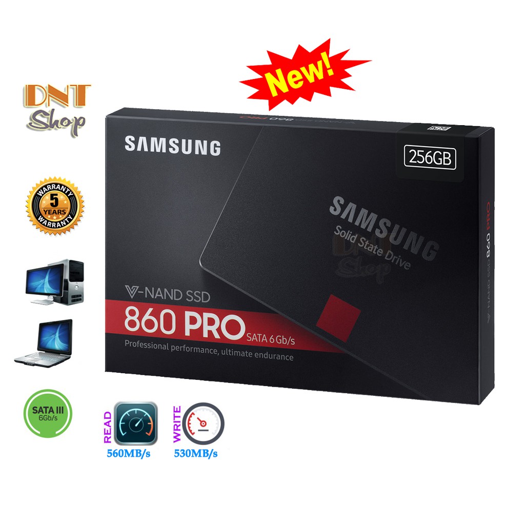 Ổ cứng SSD Samsung 860 PRO 256GB - BH 5 Năm 1 Đổi 1