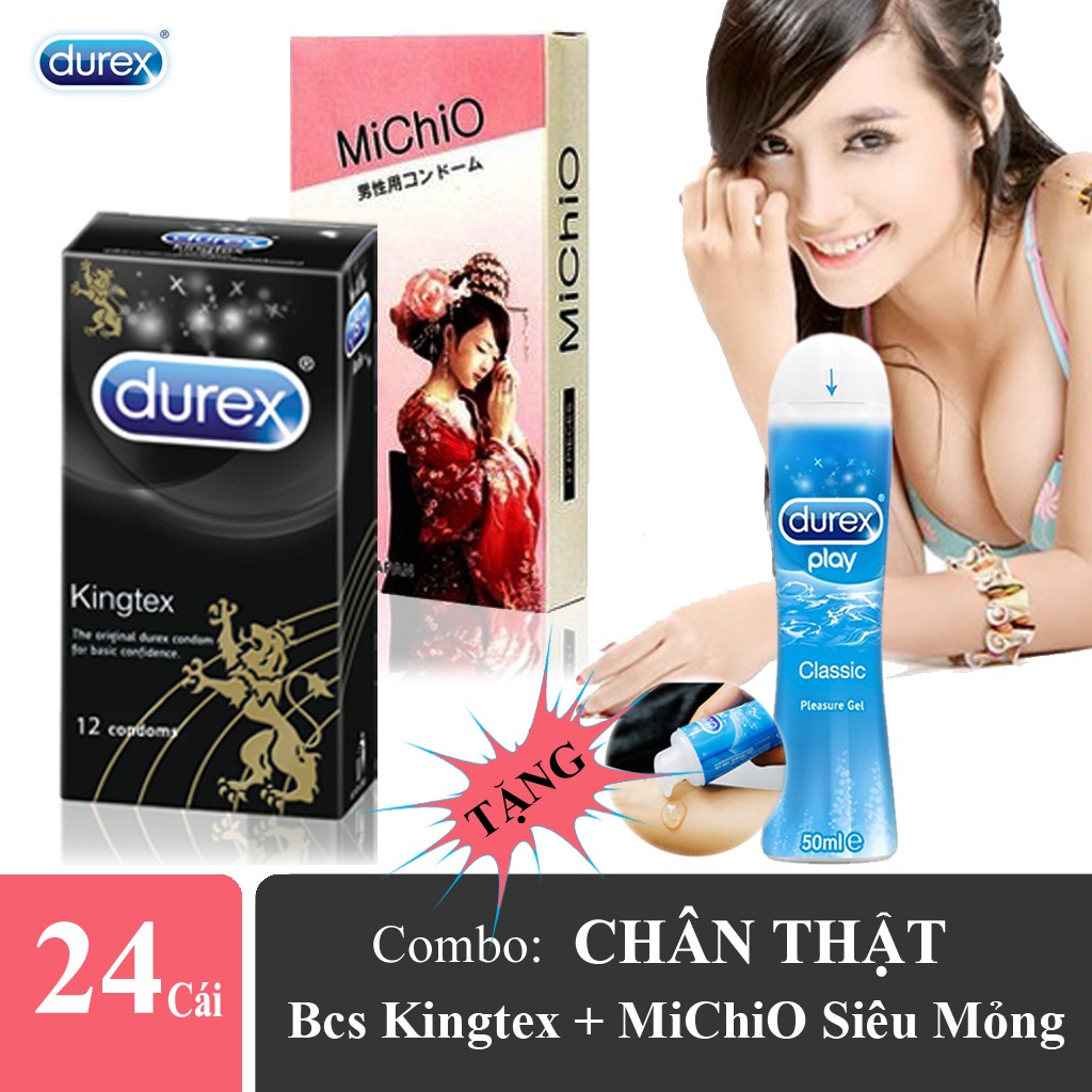 Combo Chân Thật Bao Cao Su Durex Kingtex, Bcs MoChiO- Bcs Chính Hãng Thiết Kế Siêu Mỏng Tạo Cảm Giác Thật Như Không Dùng