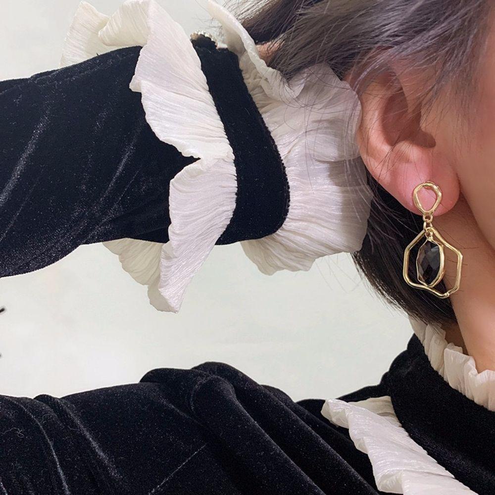 Khuyên Tai Hình Học Không Đối Xứng Đơn Giản Thanh Lịch Cho Nữ|Khuyên Tai Phong Cách Hàn Quốc