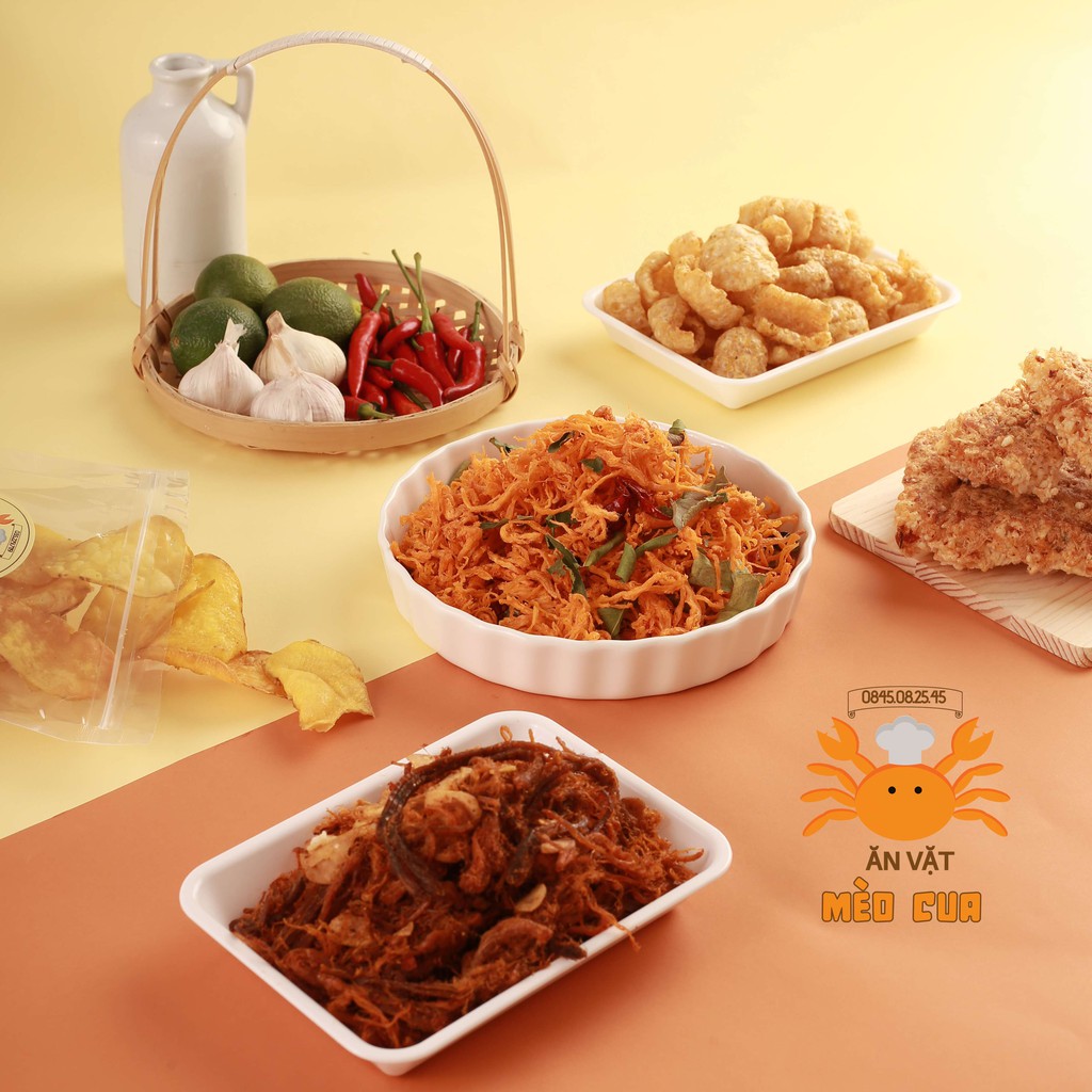 Khô Gà Xé Cay 02 Vị: Khô Gà Lá Chanh, Khô Gà Bơ Tỏi - Ăn Vặt Mèo Cua | BigBuy360 - bigbuy360.vn