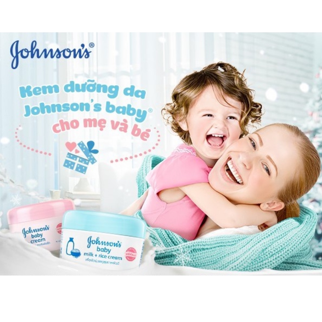 Kem Dưỡng Da Cấp Ẩm, Chống Nẻ Da Em Bé Johnson's Baby Milk Cream 50g - tuyp hồng