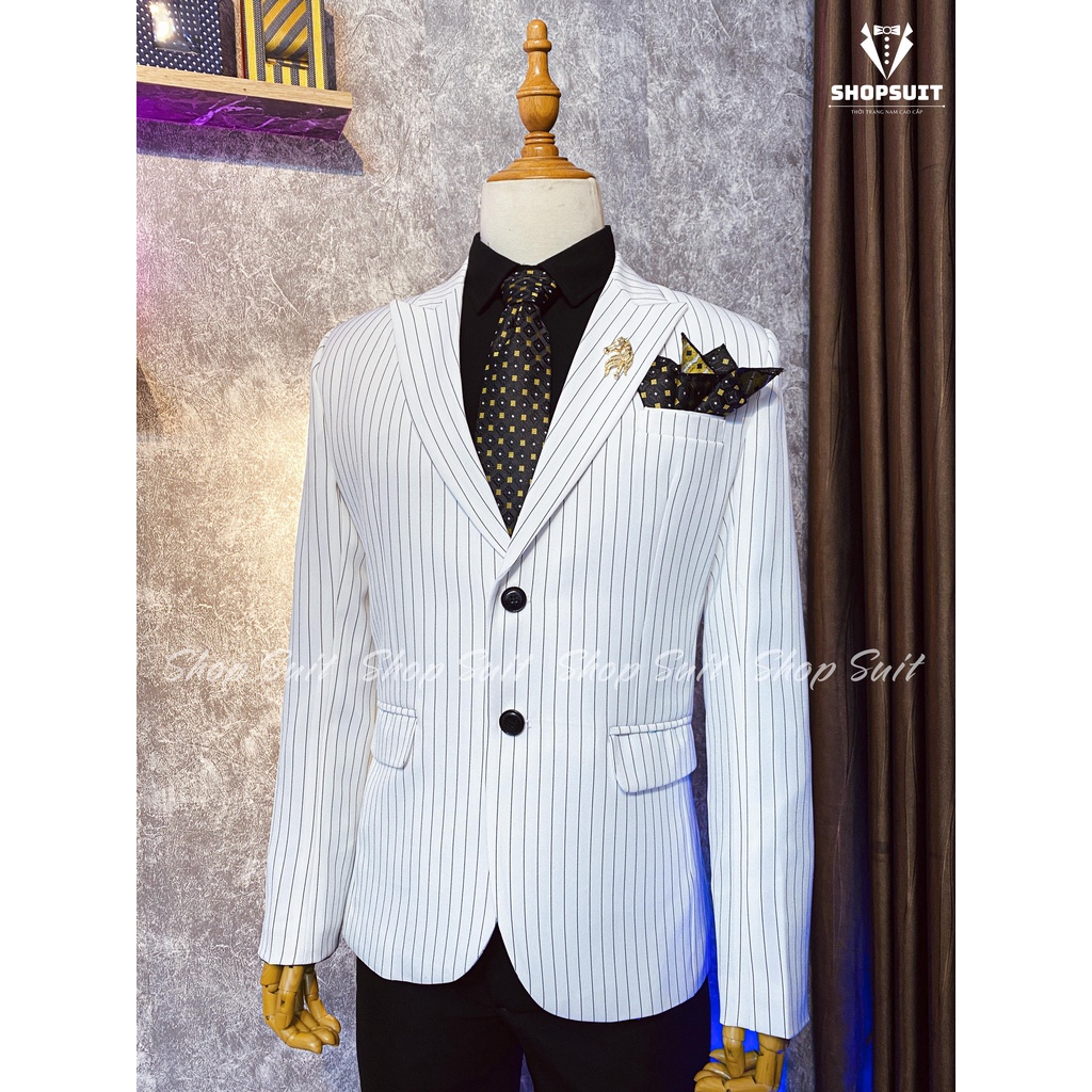 Vets nam Hàn Quốc kẻ sọc trắng-Shop Suit