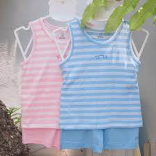 Áo Ba Lỗ Kẻ Xanh Trắng  ( Size 6-9M , 9-12M ,12-18M )