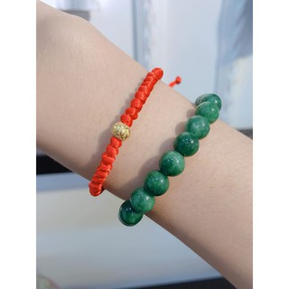 Vòng chỉ đỏ may mắn mix bi cát vàng/bi cát bạc