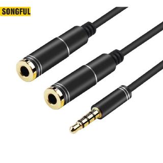 Dây chia từ 1 ra 2 tai nghe hoặc 2 loa songful mạ vàng cao cấp, jack chia ra 2 tai nghe 4 khấc - jack 2 (mà