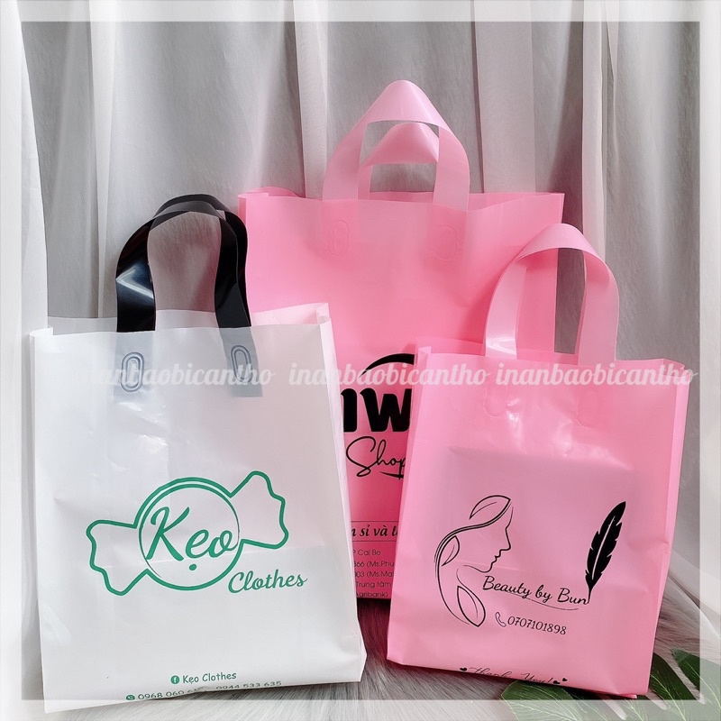 [HÀNG CHUẨN] 5 KG in túi nilon theo yêu cầu, túi trong suốt pe HD Pe hàng bóng dẻo dai dùng cho các shop cao cấp