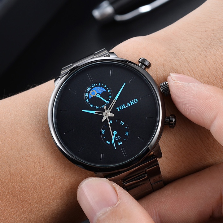 Đồng Hồ Nam YLK02 Dây Da Thiết Kế Sang Trọng Lịch Lãm