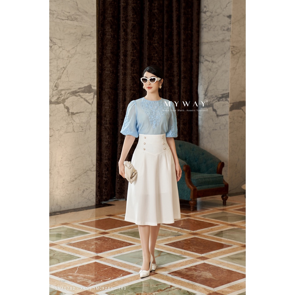 Áo Sơ MI Nữ Tay Lỡ MY WAY Công Sở Thêu Hoa Sang Trọng 5MA0782