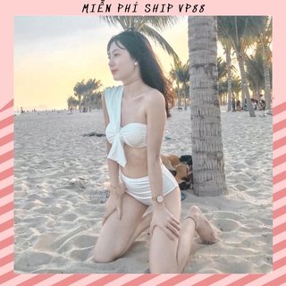 [Hàng QC đủ size] Bikini tắm biển áo quây lệch vai 88120 Miễn Phí Ship 88