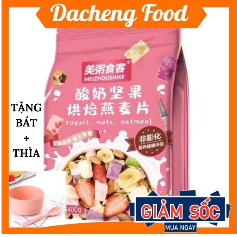 Ngũ Cốc Sữa Chua Trái Cây nguyên hạt ăn liền, bổ sung dinh dưỡng cho người giảm cân, ăn kiêng, bà bầu, eat clean