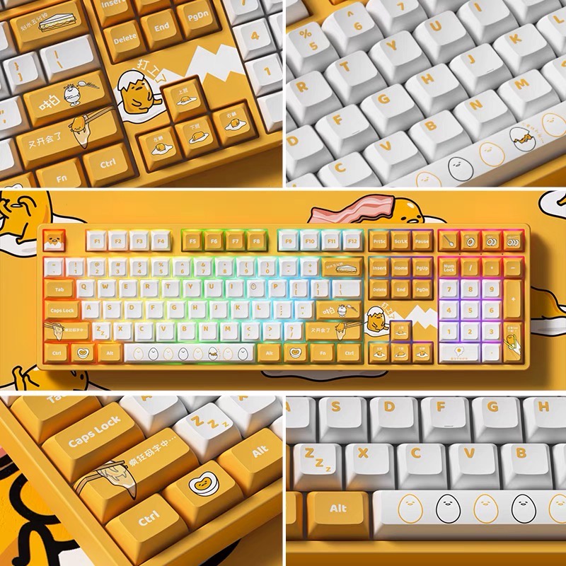 Bàn phím cơ AKKO 5108S phiên bản giới hạn trứng Gudetama có LED RGB hotswap keycap JDA CS crystal switch
