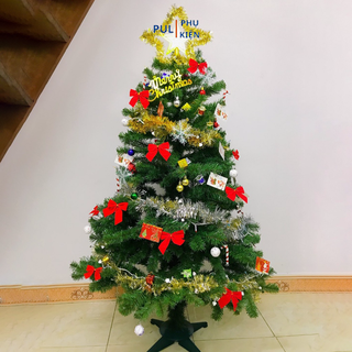 Cây thông noel XANH TRƠN CAO 1M5 trang trí decor giáng sinh trong nhà ngoài trời LP-TNQC-5