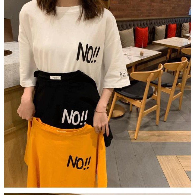 Áo Thun Tay Lỡ In Chữ NO! - Vải Cotton Dày dặn, Co dãn 4 chiều, Thoáng mát - Áo Phông Nam, Nữ | BigBuy360 - bigbuy360.vn