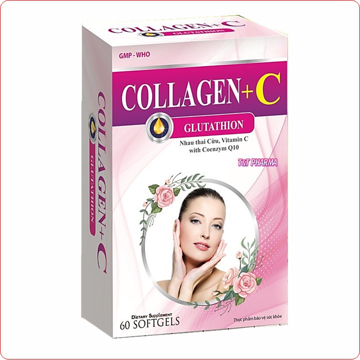 Viên Uống Đẹp Da COLLAGEN +C Glutahion Nhau Thai Cừu,Bổ Sung Collagen, Vitamin E Giúp Chống Lão Hóa,Mờ Nám, Tàn Nhang,