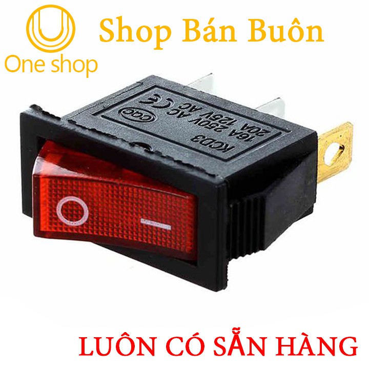 Công tắc bập bênh KCD3 có đèn 15A 3 chân màu đỏ