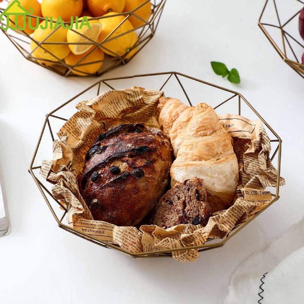 Giỏ Đựng Trái Cây JUJIAJIA Để Bàn Trang Trí Phòng Khách Sáng Tạo Phong Cách Bắc Âu Thiết Rỗng Thoát Nước