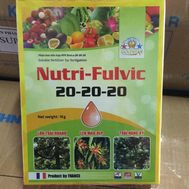 Phân bón hỗn hợp NPK Nutri-Fulvic 20-20-20 nhập khẩu từ Pháp
