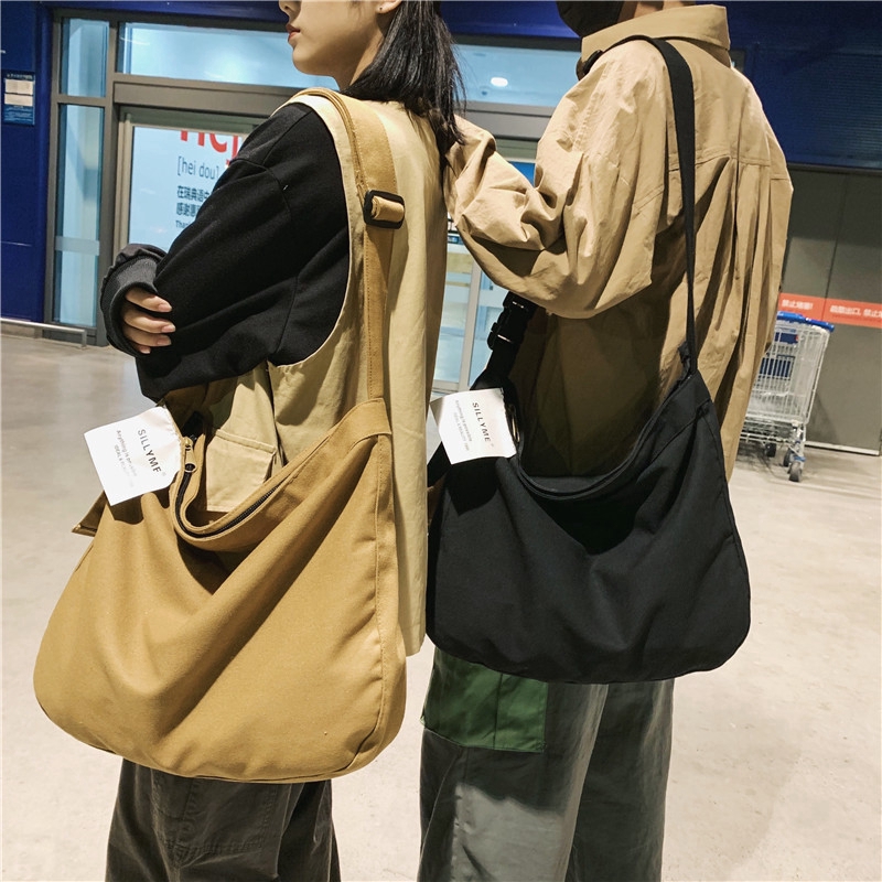 Túi tote đeo chéo vải canvas cỡ lớn thời trang phong cách Hàn Quốc ulzzang làm quà sinh nhật
