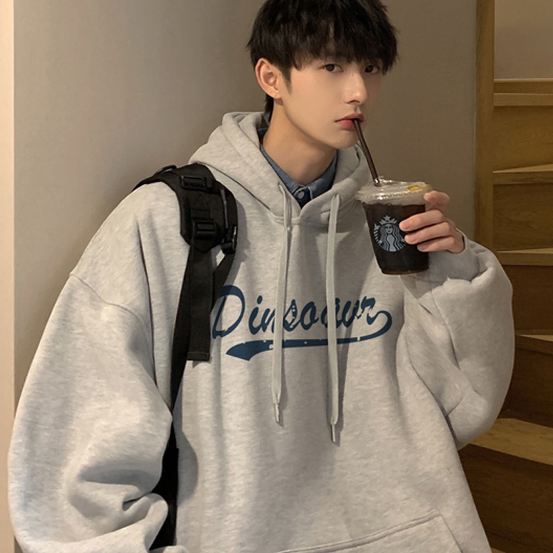 Áo Hoodie tay dài dáng rộng in chữ đơn giản thời trang cho nam Size M-5XL Áo khoác hoodie nỉ siêu rẻ phù hợp nam nữ
