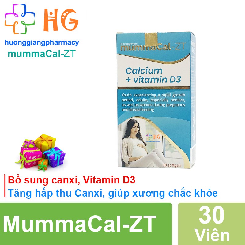 MummaCal-ZT - Bổ sung Canxi, Vitamin D3, tăng hấp thu Canxi, giúp xương chắc khỏe (Hộp 30 Viên)