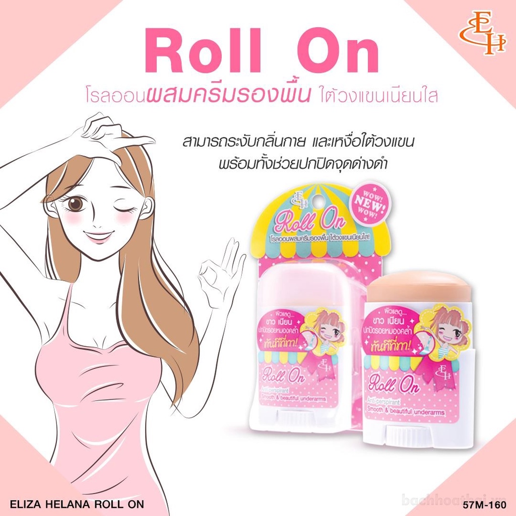 Lăņ ņách dạng sáp Eliza Helena Roll On Anti-perspirant Thái Lan