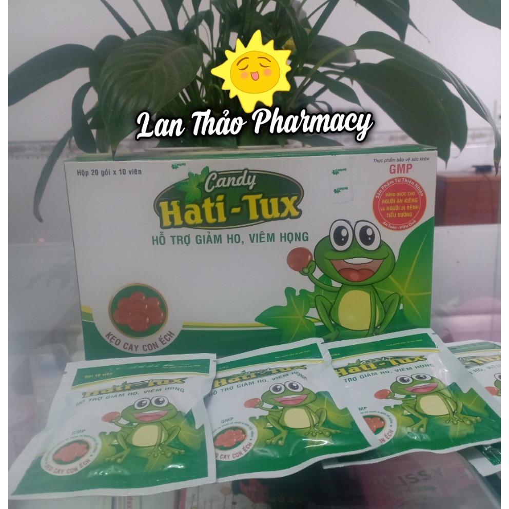 Kẹo ngậm ho viêm họng Hatitux vỉ 10 viên - kẹo cay con ếch