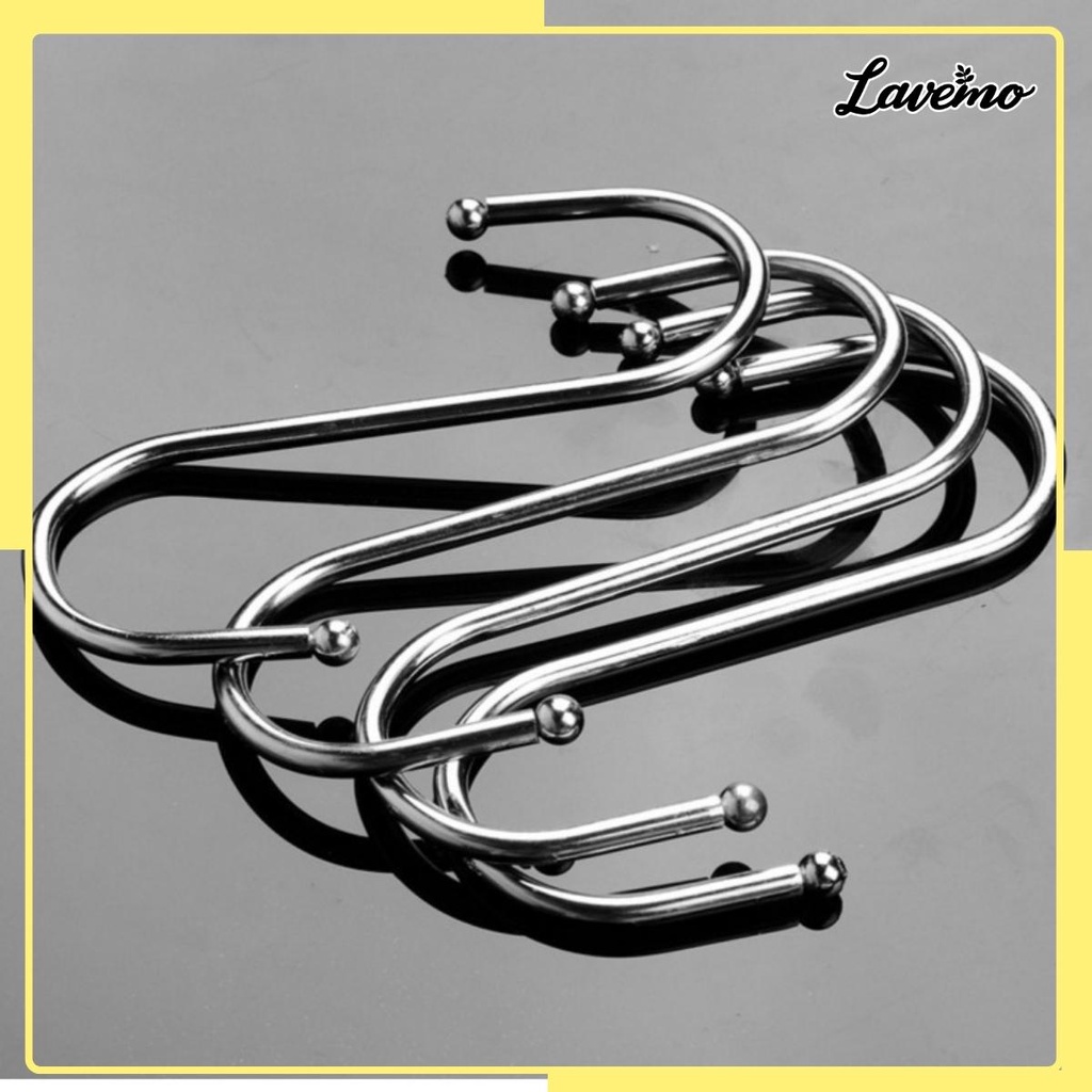 Móc Chữ S LAVEMO Loại Cao Cấp Có Đầu Tròn Treo Đồ Siêu Chắc - Treo Hàng Hóa - Inox Loại 1 Nhiều Kích Cỡ MOC-S
