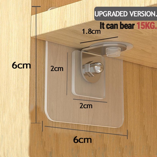 Set 2 móc treo tường tự dính vách ngăn nhiều lớp không bị thủng hỗ trợ chịu lực mạnh mẽ và liền mạch