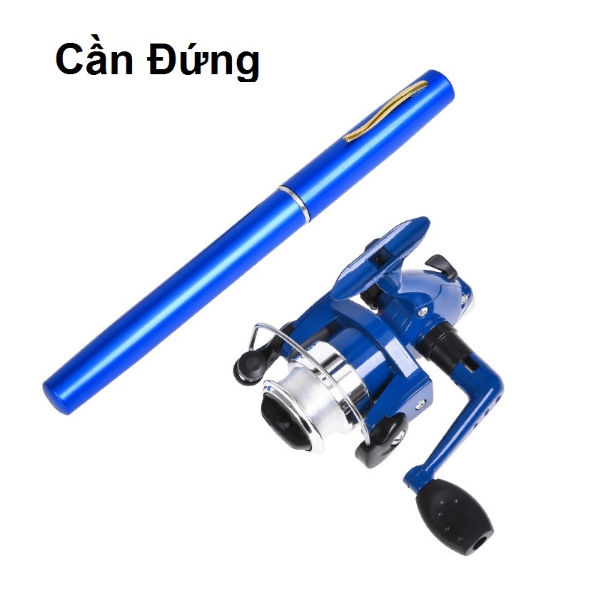 Bộ Cần Câu Bút Mini Máy Đứng Máy ngang 1m Thu Gọn 22cm Cực Kỳ Tiện Gọn